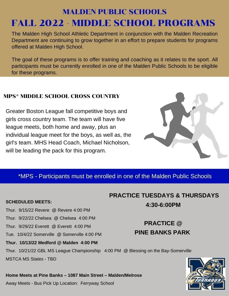 Malden Recreation Department *MPS MIDDLE SCHOOL CROSS COUNTRY