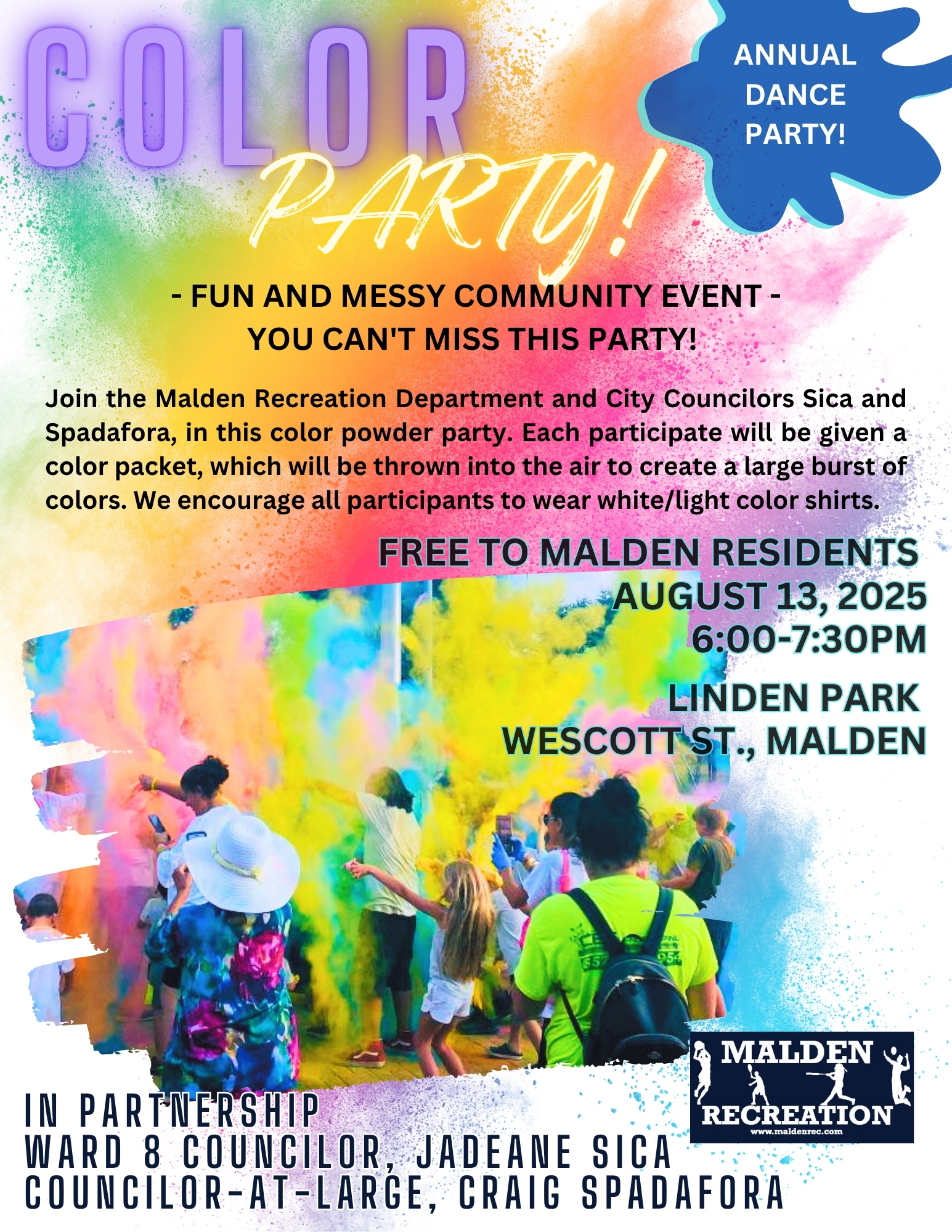 Malden Recreation Department: COLOR PARTY!