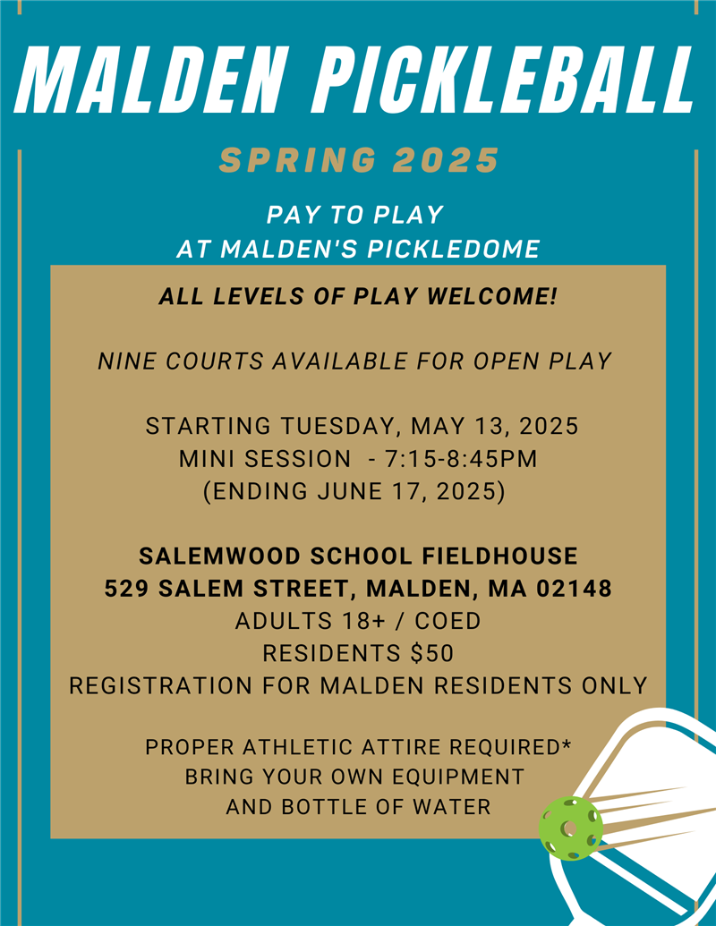 Malden Pickleball 2025 Spring