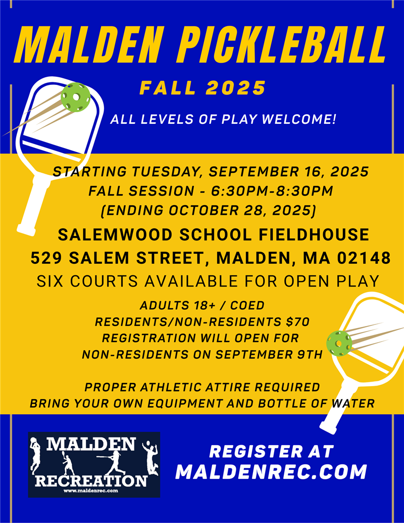 Malden Pickleball 2025 Spring